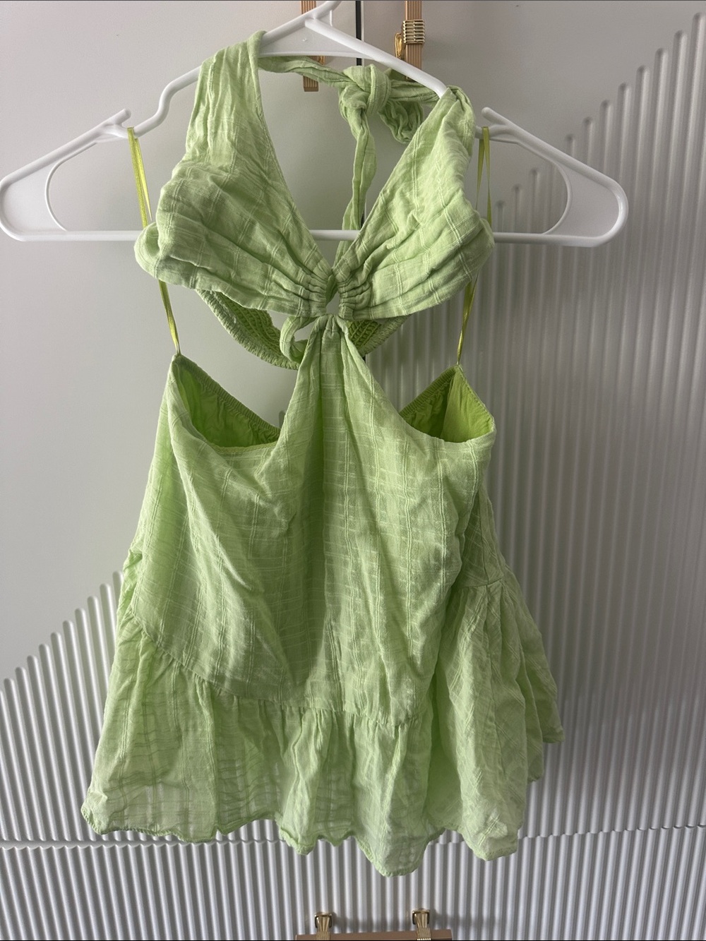 Peixoto Light Green Tie-Back Halter Camisole